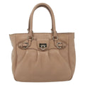Salvatore Ferragamo Gancini Handbag Leather Pink Leather Handbag (Authentic  )