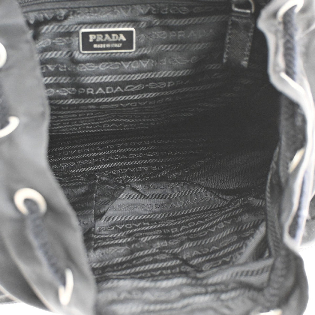 Prada Double Front Pocket Backpack Tessuto Black Nylon Backpack Bag (Authentic  )