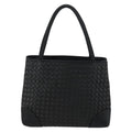 Bottega Veneta Intrecciato Handbag Satin Black Satin Handbag (Authentic  )