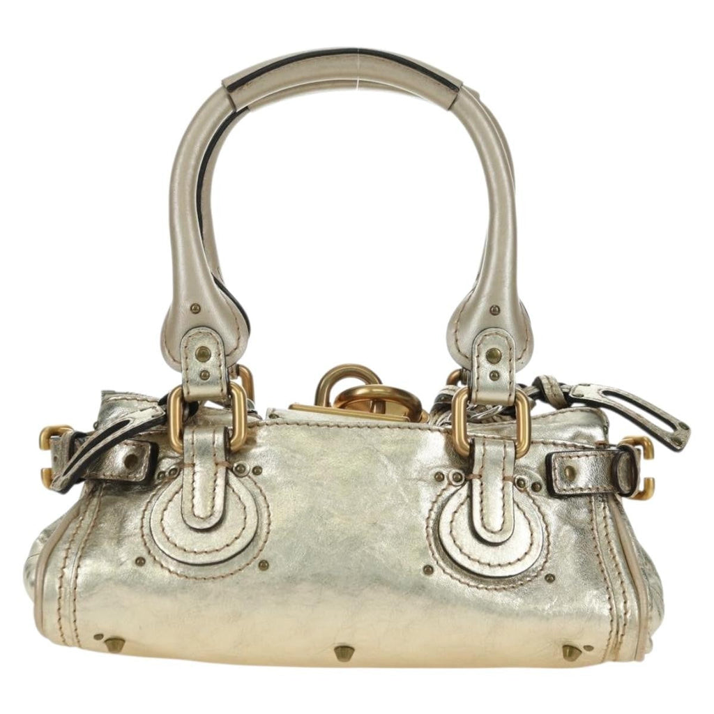 Chloe Paddington Lock Handbag Leather Gold Leather Handbag ( )