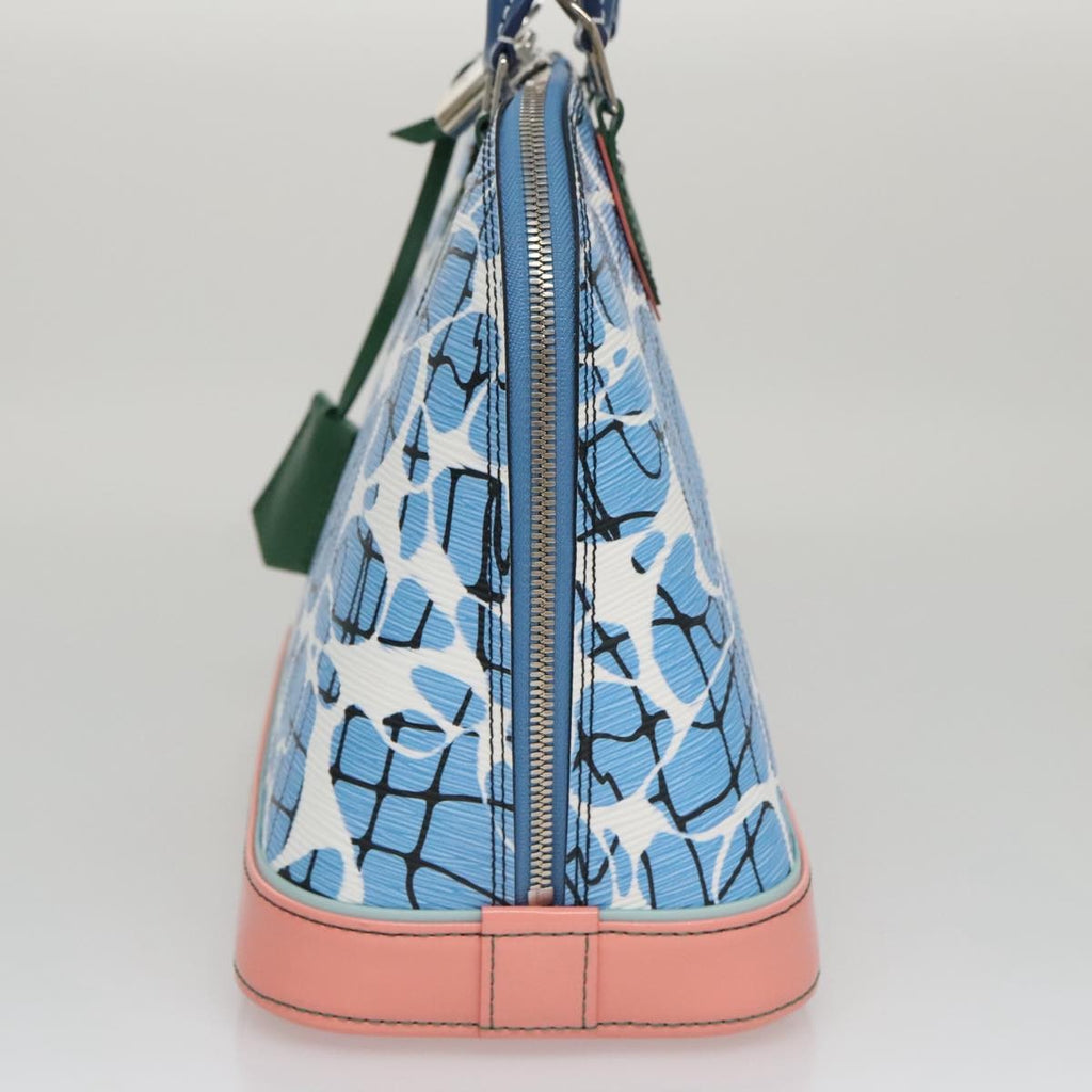 Louis Vuitton Alma Handbag Limited Edition Print Epi Leather Blue Leather Handbag (Authentic  )