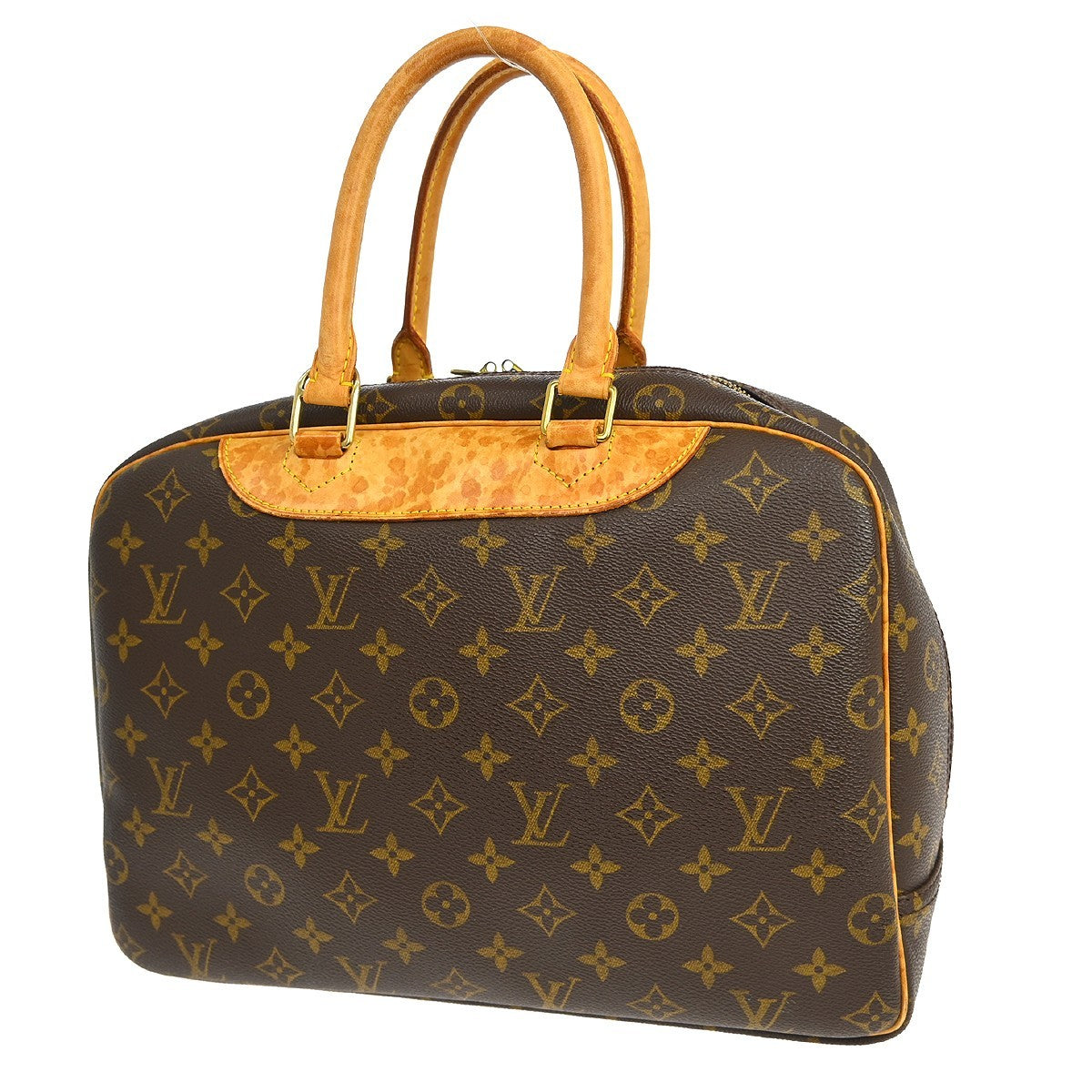 Louis Vuitton Deauville Handbag Monogram Canvas Brown Canvas Handbag ( )