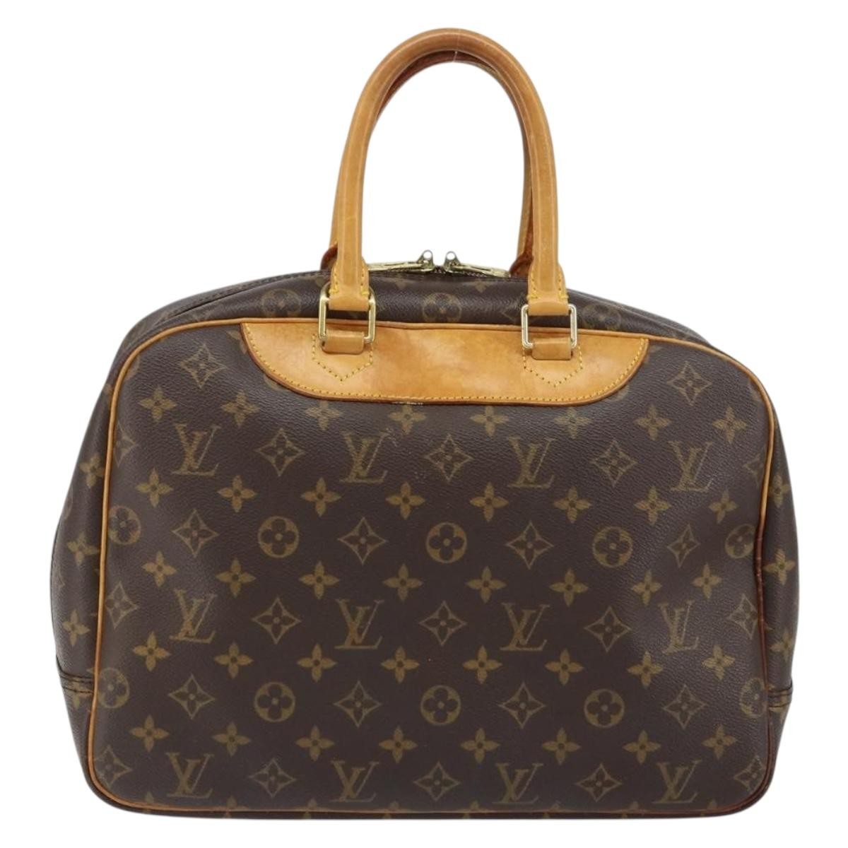 Louis Vuitton Deauville Handbag Monogram Canvas Brown Canvas Handbag (Authentic  )