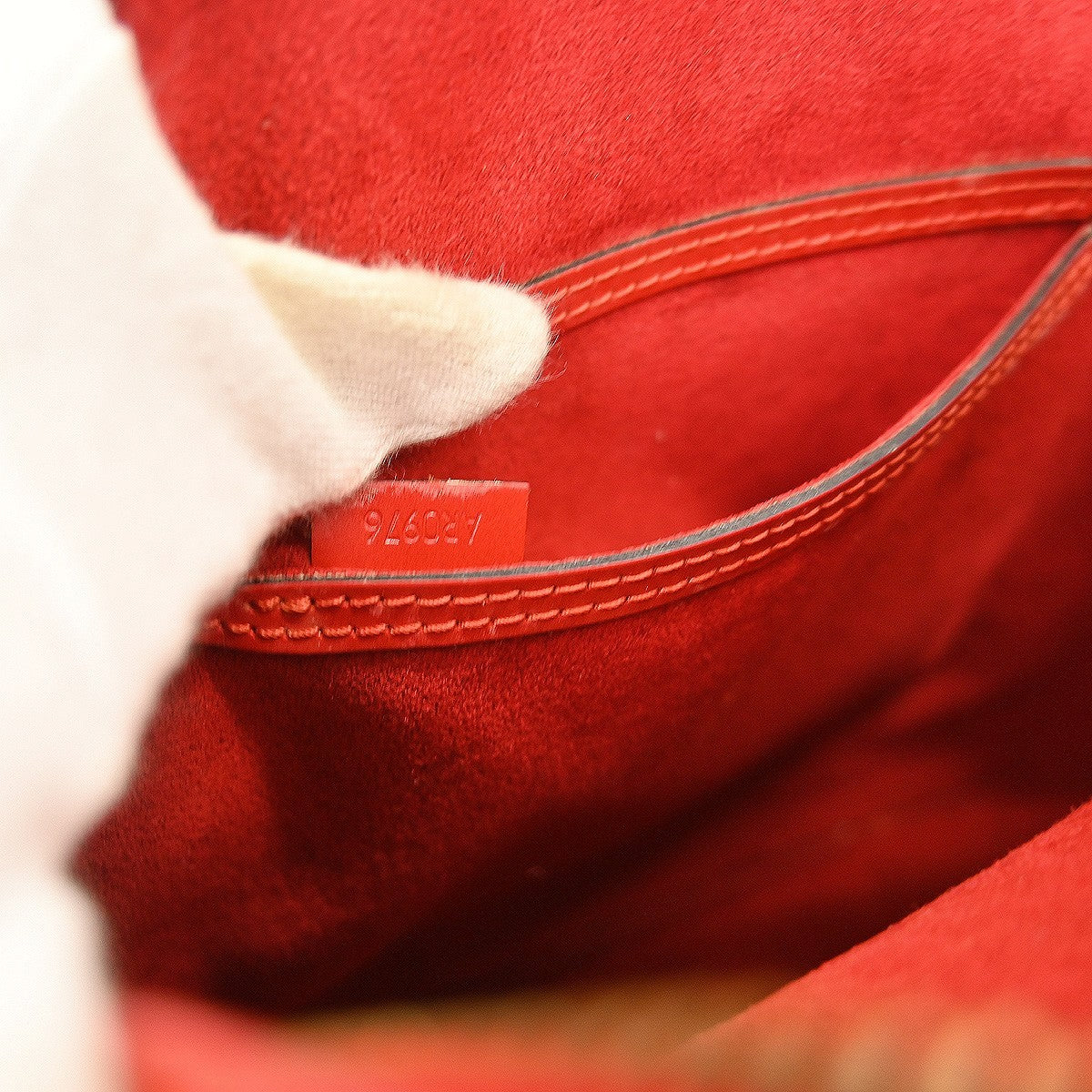 Louis Vuitton Alma Handbag Monogram Canvas Red Leather Handbag ( )