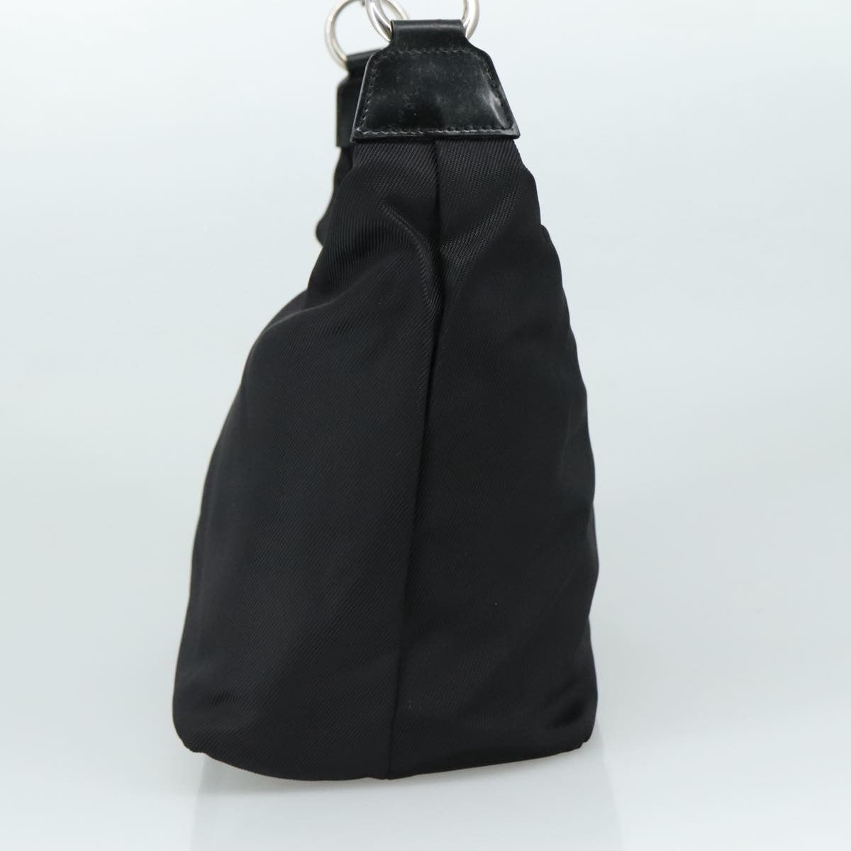 Gucci Vintage Bamboo Handle Bag Nylon Black Nylon Handbag ( )