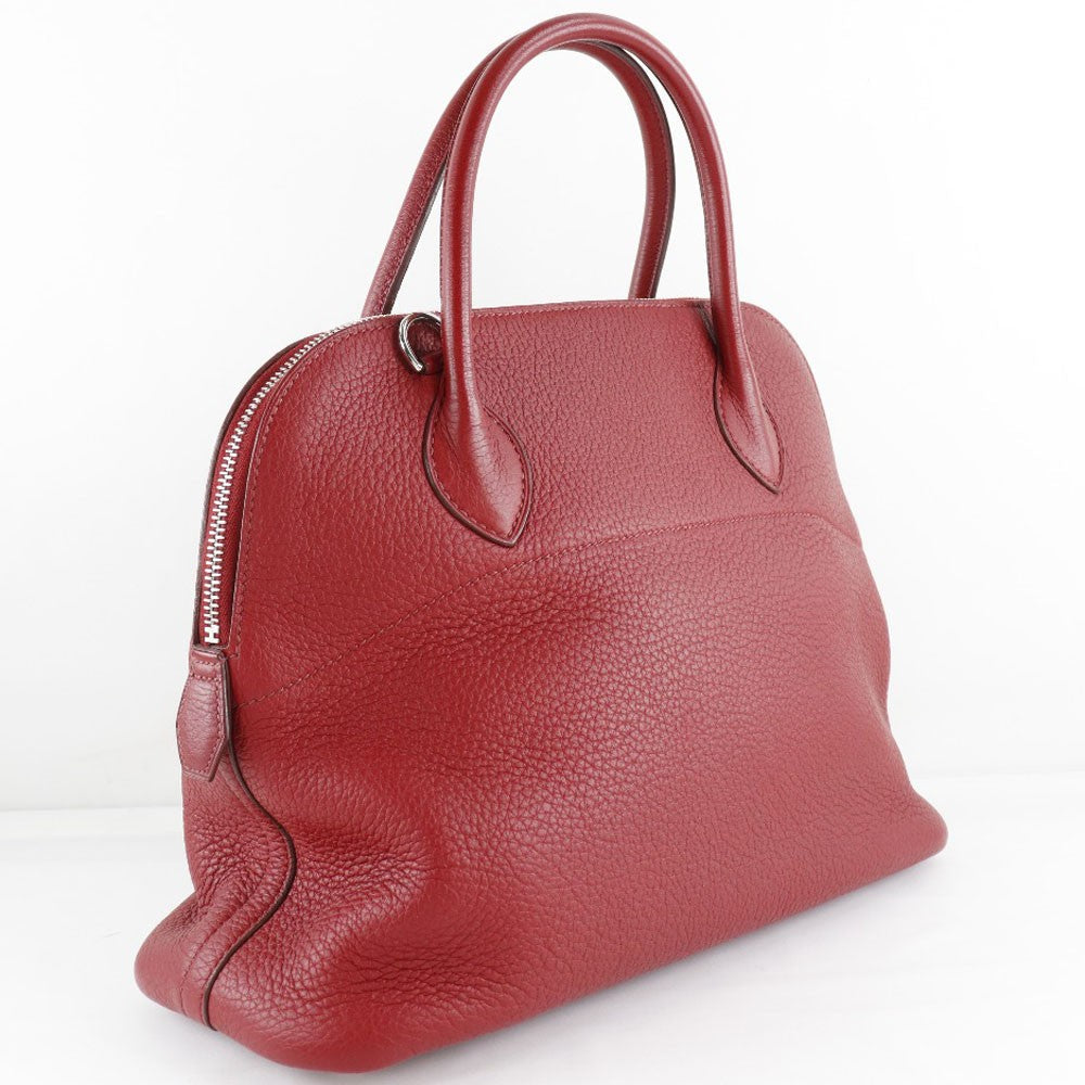Hermes Bolide Bag Clemence Red Leather Handbag (Authentic  )