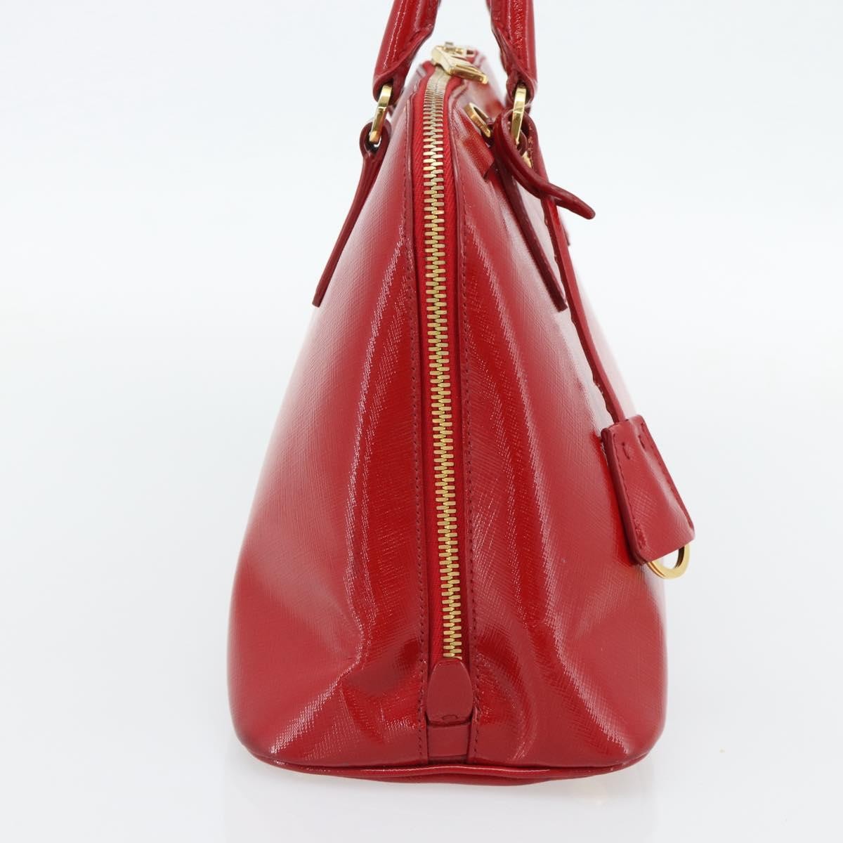 Prada Promenade Bag Vernice Saffiano Leather Red Leather Handbag ( )