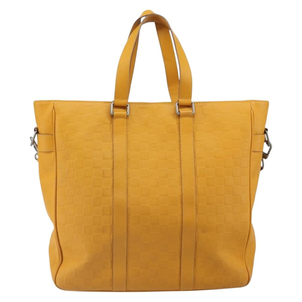Louis Vuitton Tadao Handbag Damier Infini Leather Yellow Leather Handbag (Authentic  )