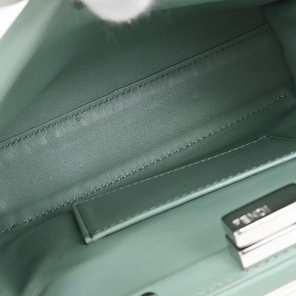 Fendi Peekaboo Bag Leather Green Leather Handbag ( )