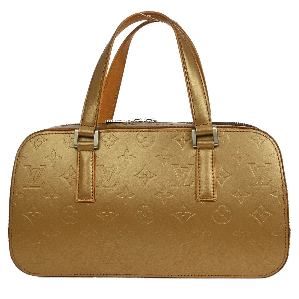 Louis Vuitton Mat Shelton Handbag Monogram Vernis Beige Leather Handbag (Authentic  )