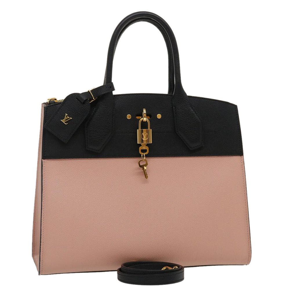 Louis Vuitton City Steamer Handbag Leather Pink Leather Bag (Authentic  )