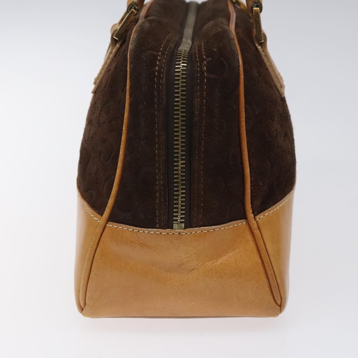 Celine C Macadam Handbag Suede And Leather Brown Suede Handbag (Authentic  )