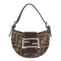 Fendi Vintage Croissant Bag Zucca Canvas Brown Canvas Handbag (Authentic  )