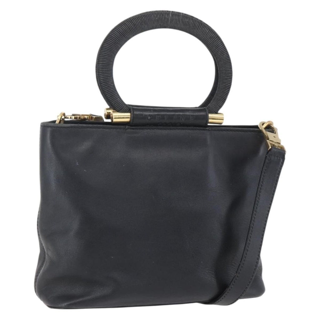 Celine Handbag Leather Black Leather Handbag (Authentic  )