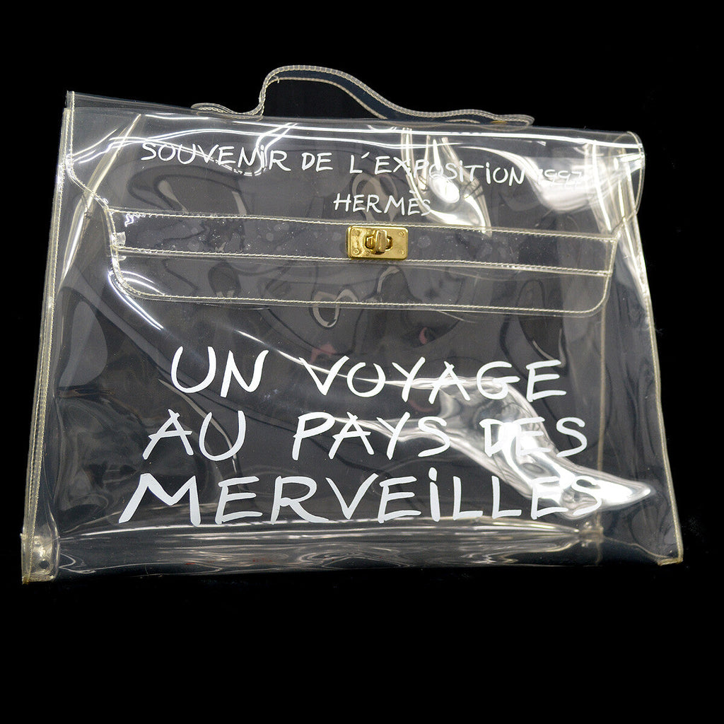 Hermes Kelly Souvenir Bag Vinyl Clear Plastic Handbag (Authentic  )