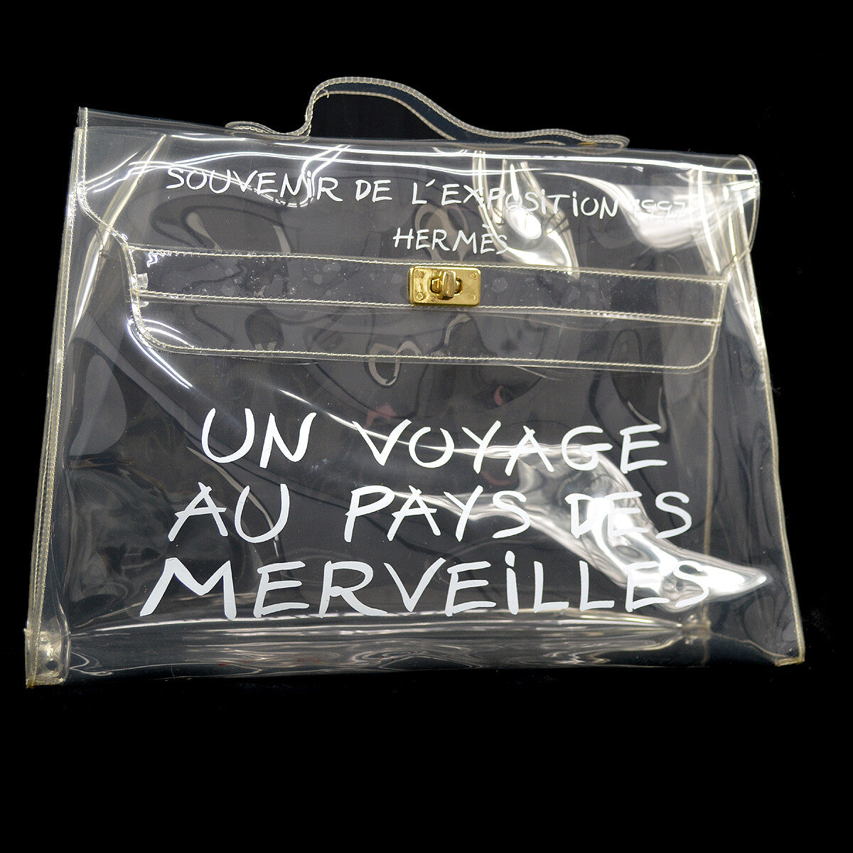 Hermes Kelly Souvenir Bag Vinyl Clear Plastic Handbag (Authentic  )