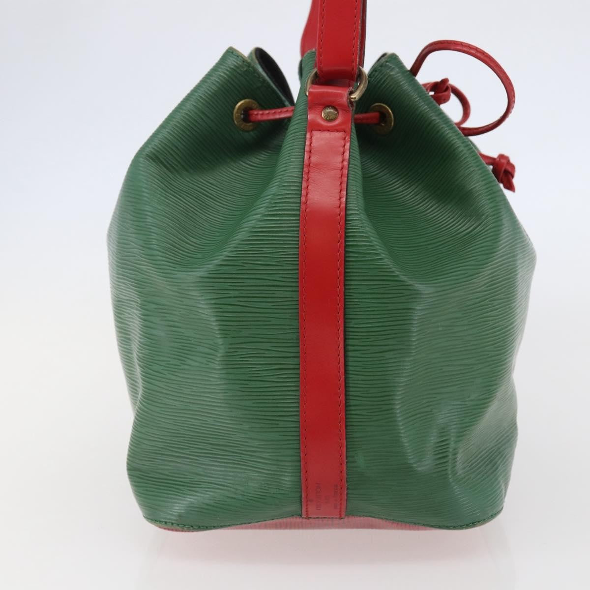 Louis Vuitton Bicolor Petit Noe Handbag Epi Leather Green Leather Bag (Authentic  )