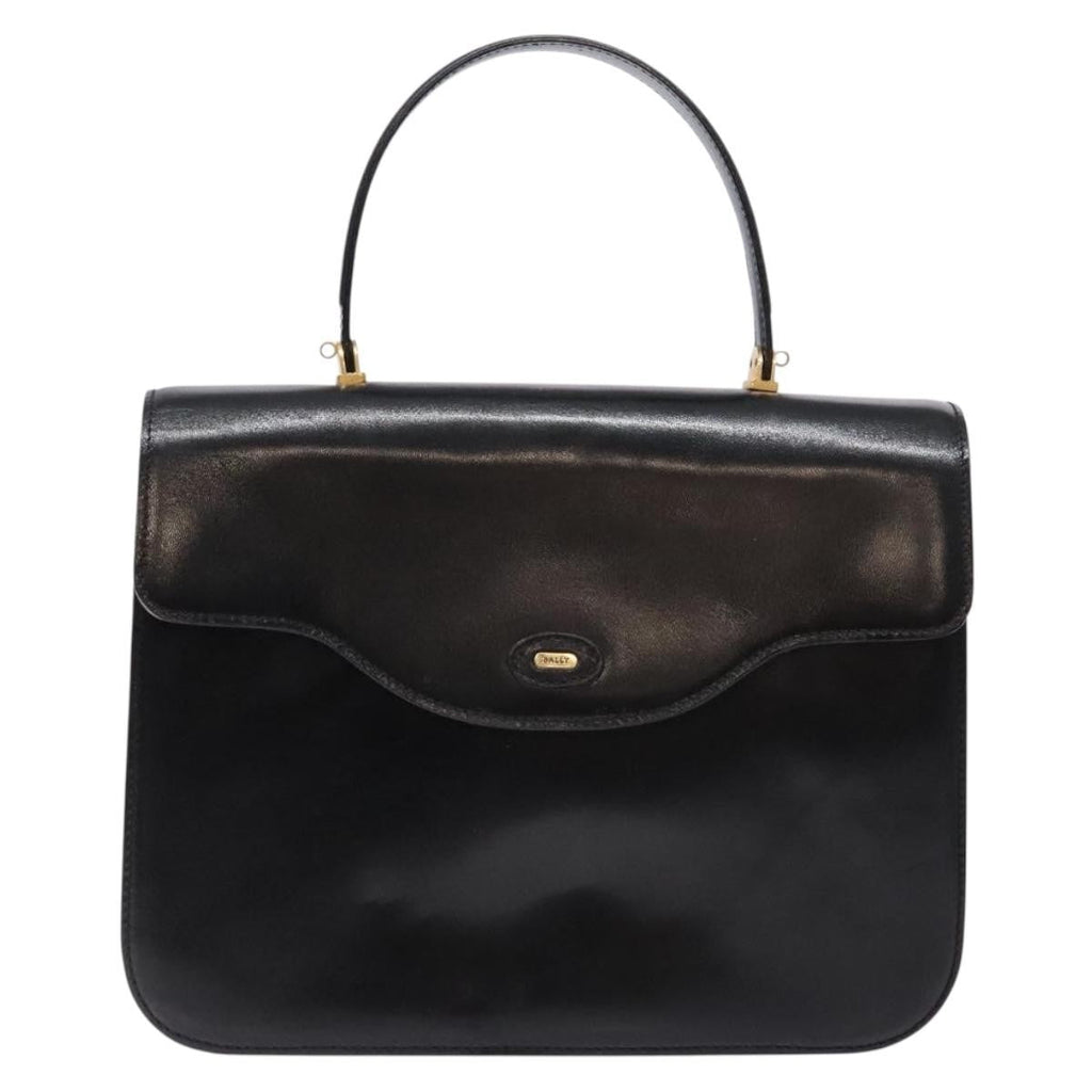 Bally Handbag Leather Black Leather Handbag (Authentic  )
