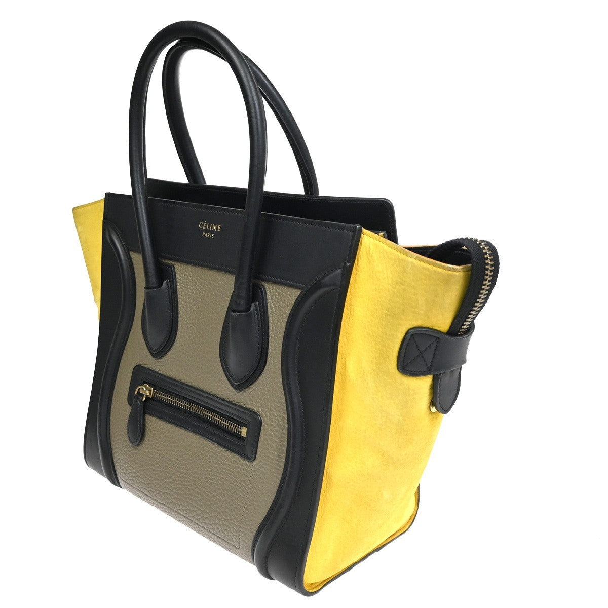 Celine Tricolor Luggage Bag Leather Multicolour Leather Handbag (Authentic  )