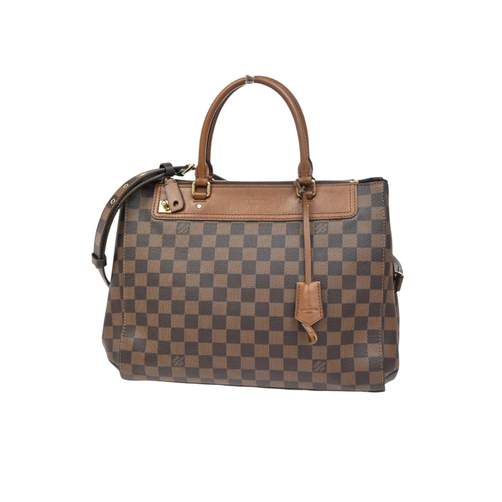 Louis Vuitton Greenwich Bag Damier Brown Leather Handbag (Authentic  )