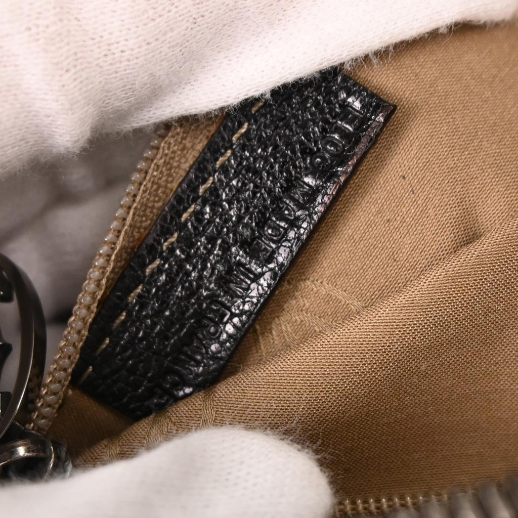 Cartier Marcello Handbag Leather Black Leather Handbag (Authentic  )