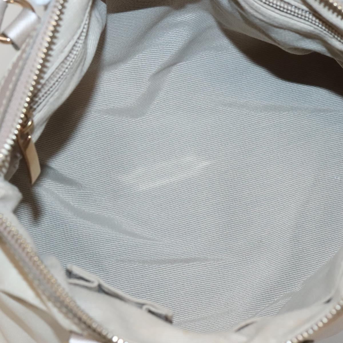 Salvatore Ferragamo Vala Handbag Nylon Beige Nylon Handbag (Authentic  )