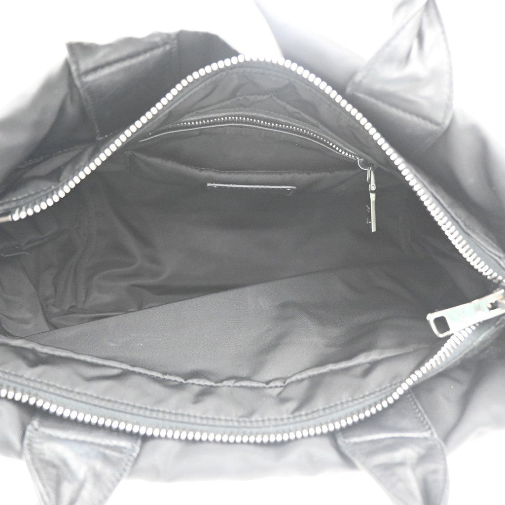 Prada Convertible Double Tote Tessuto Black Nylon Handbag (Authentic  )