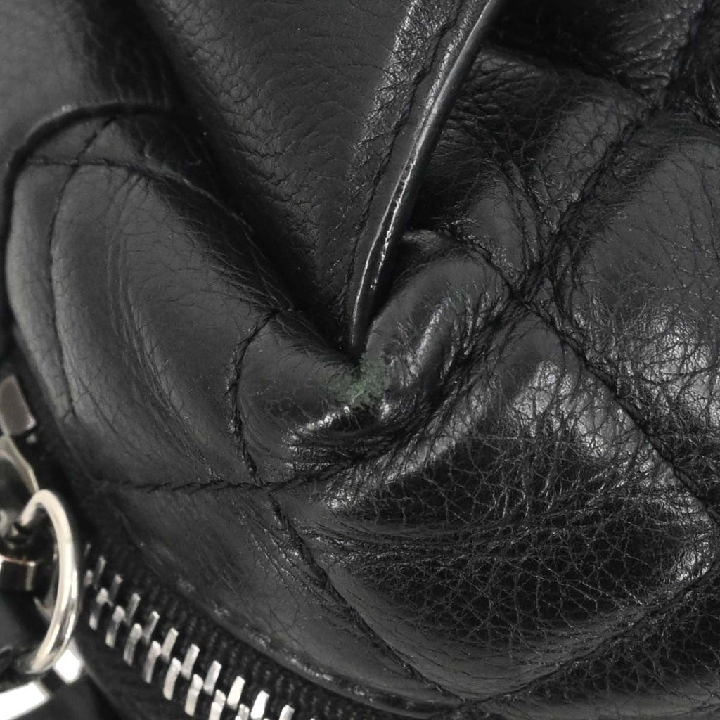 Chanel Bum Bag Leather Black Leather Handbag ( )