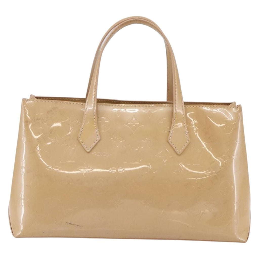 Louis Vuitton Wilshire Handbag Monogram Vernis Beige Patent_Leather Handbag (Authentic  )