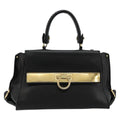 Salvatore Ferragamo Sofia Satchel Leather Black Leather Handbag ( )