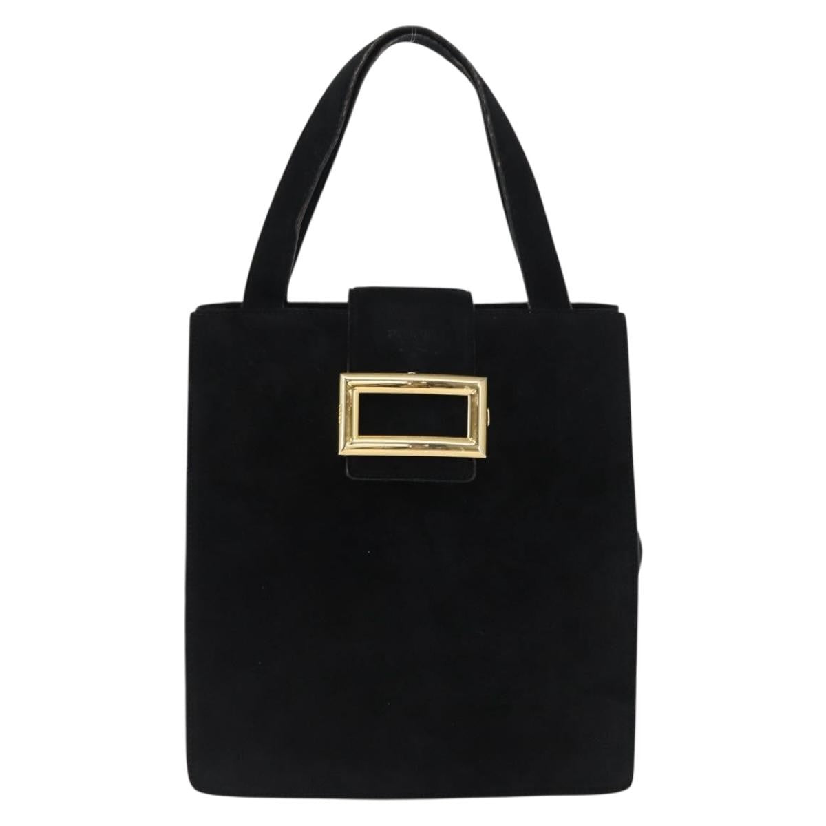 Prada Vintage Handbag Suede Black Suede Handbag (Authentic  )