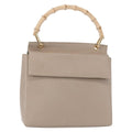 Gucci Vintage Bamboo Handle Bag Leather Beige Leather Handbag (Authentic  )