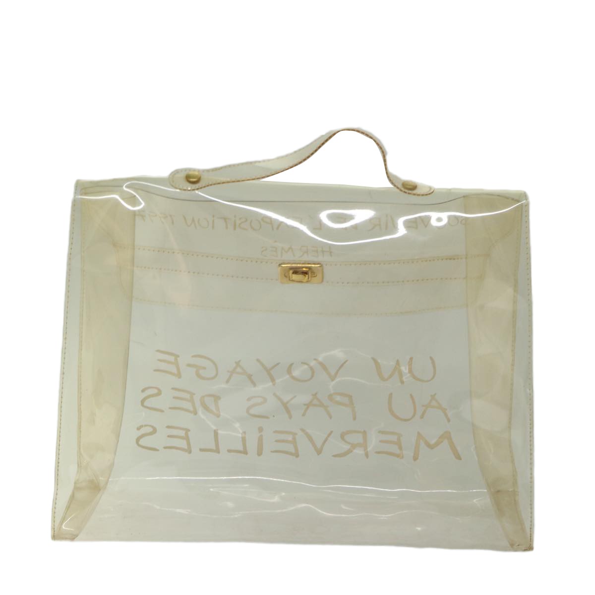 Hermes Kelly Souvenir Bag Vinyl Clear Plastic Handbag (Authentic  )