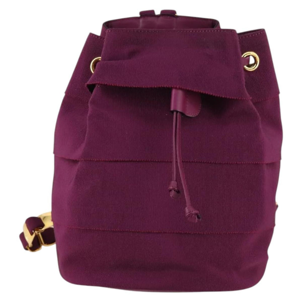 Salvatore Ferragamo Vala Backpack Canvas Purple Canvas Backpack Bag (Authentic  )