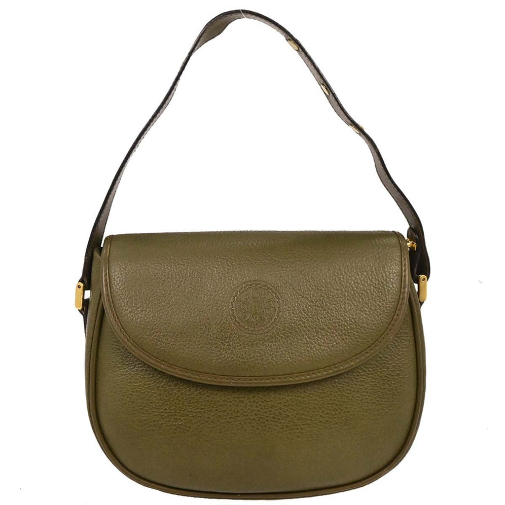 Gucci Vintage Handbag Leather Green Leather Handbag (Authentic  )