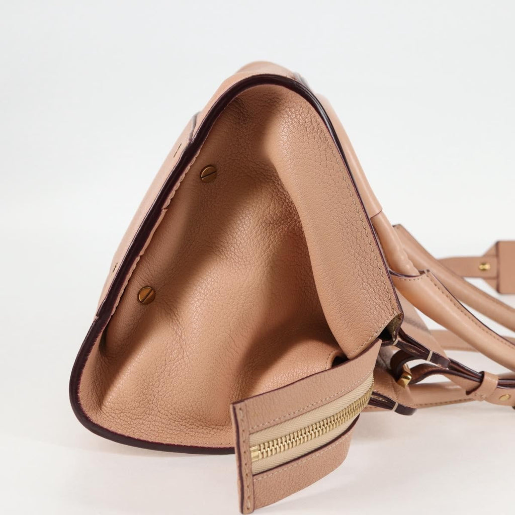 Chloe Everston Satchel Leather Beige Leather Bag (Authentic  )