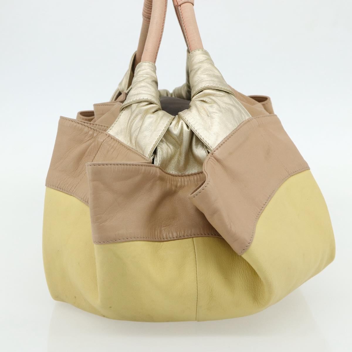 Loewe Anagram Logo Nappa Aire Hand Bag Leather Yellow Leather Handbag ( )