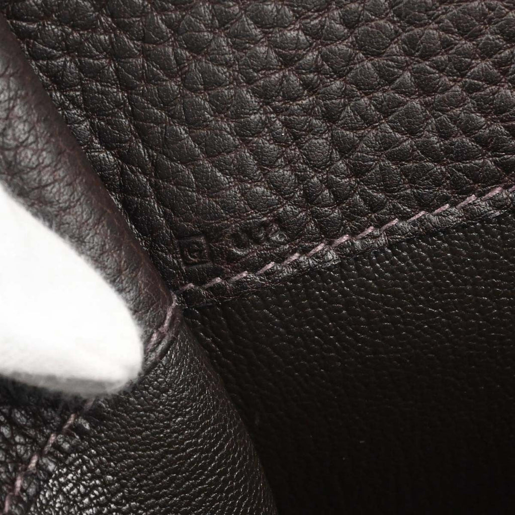 Hermes White Bus Bag Leather Brown Leather Handbag ( )
