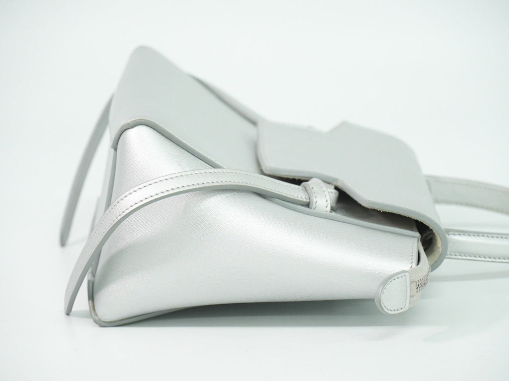 Celine Belt Bag Textured Leather Silver Leather Handbag (Authentic  )