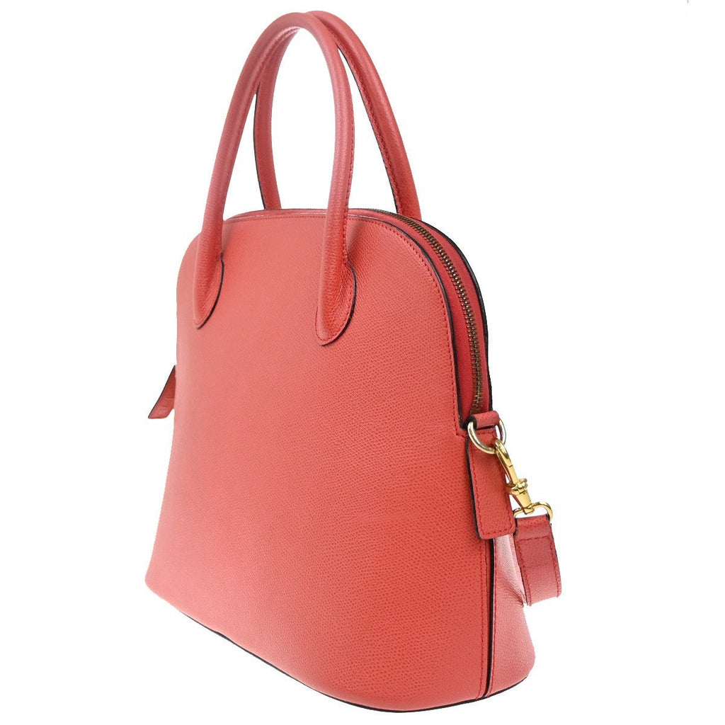 Celine Vintage Convertible Bowler Bag Leather Red Leather Handbag (Authentic  )