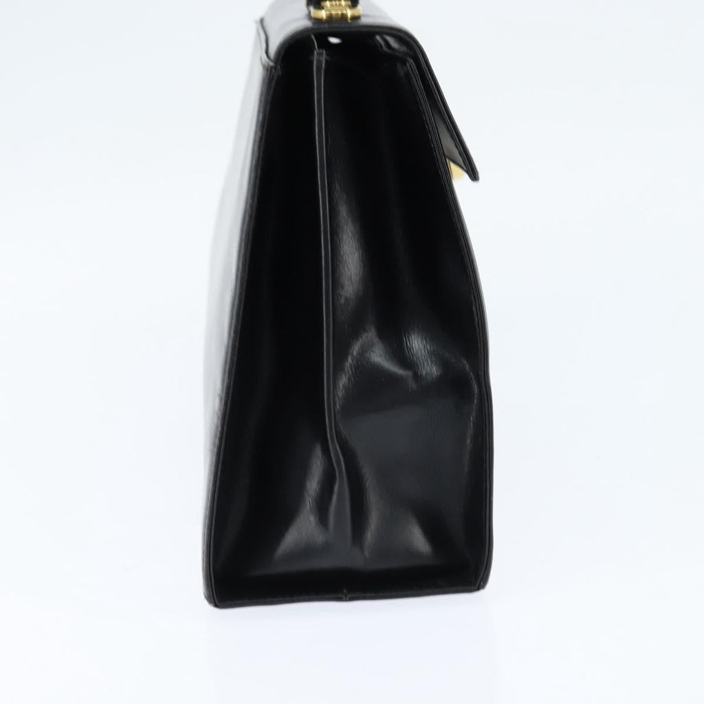 Salvatore Ferragamo Gancini Convertible Top Handle Bag Leather Black Leather Handbag (Authentic  )