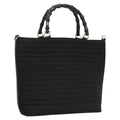 Gucci Vintage Bamboo Handle Bag Nylon Black Nylon Handbag ( )