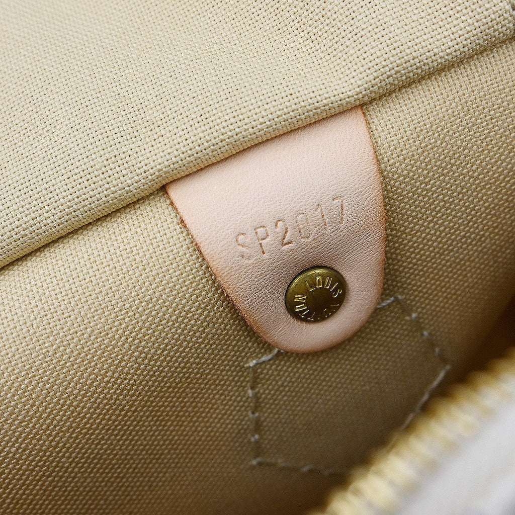Louis Vuitton Speedy Handbag Damier White Canvas Handbag ( )