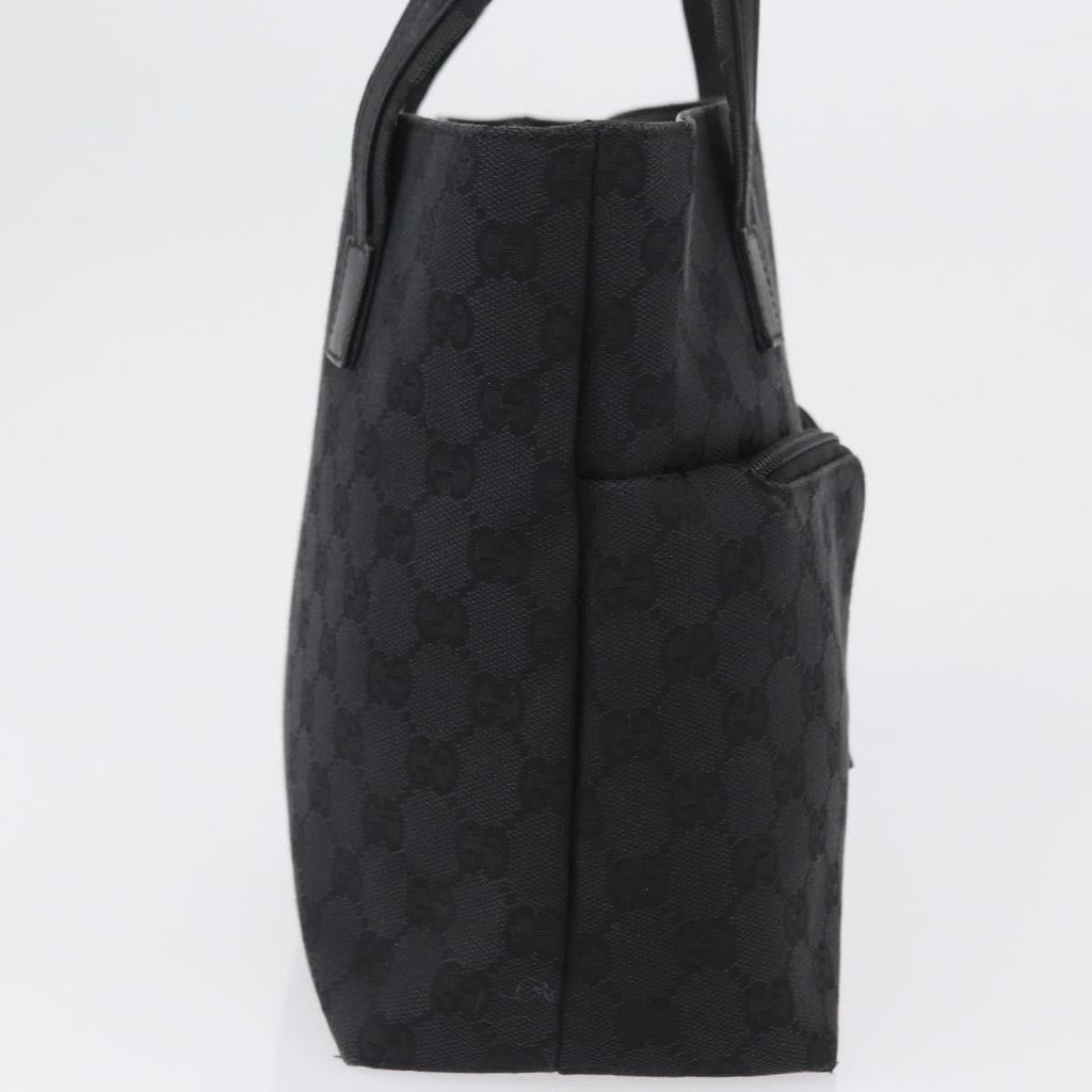 Gucci Double Pocket Tote Gg Canvas Black Canvas Handbag (Authentic  )