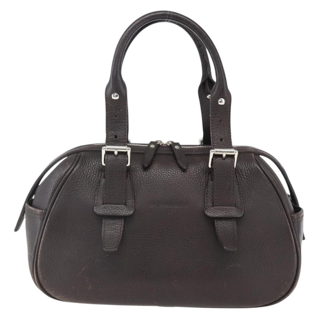 Burberry Vintage Handbag Leather Brown Leather Handbag (Authentic  )