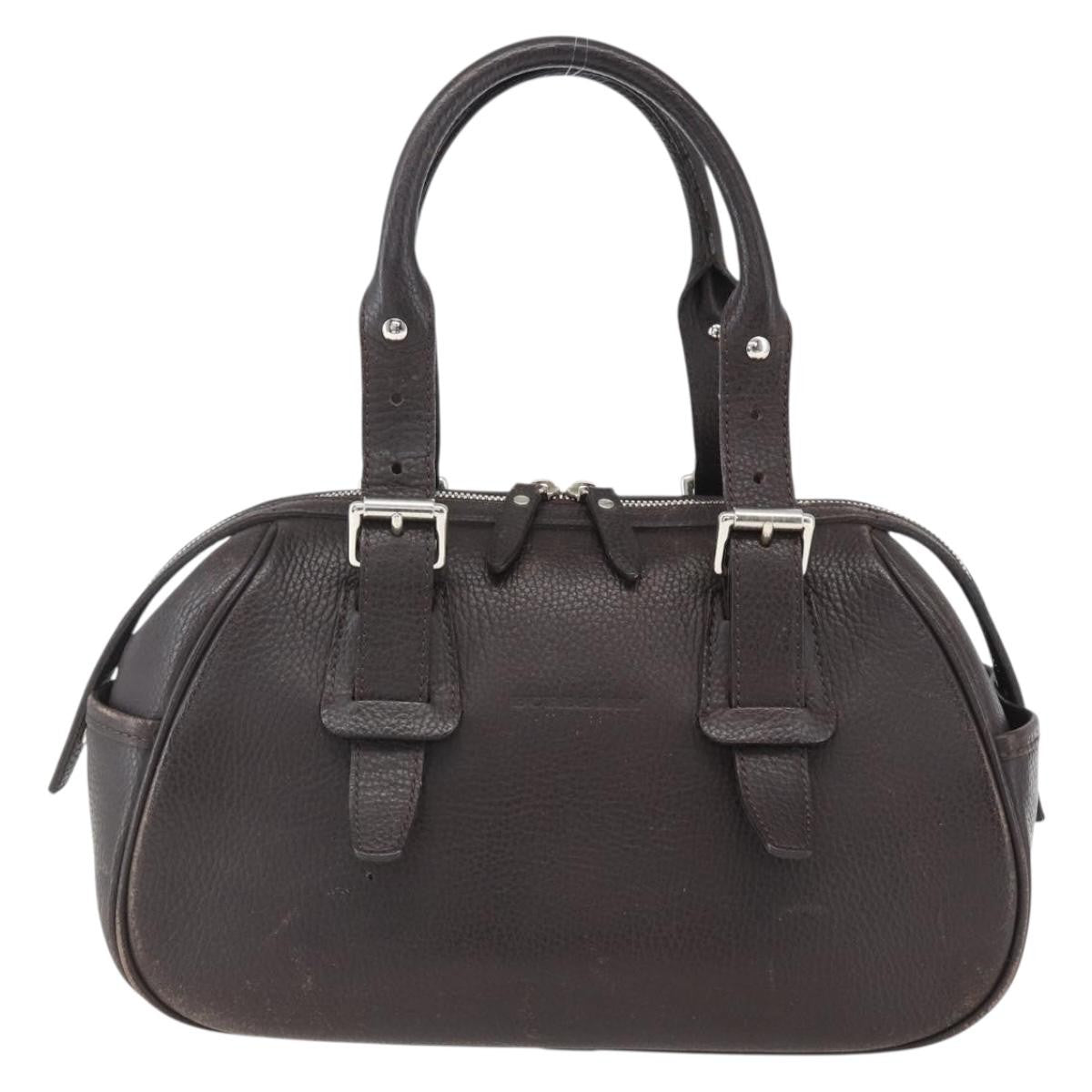 Burberry Vintage Handbag Leather Brown Leather Handbag (Authentic  )