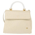 Bally Vintage Handbag Quilted Leather Beige Leather Handbag (Authentic  )