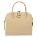 Salvatore Ferragamo Convertible Dome Gancini Leather Beige Leather Handbag (Authentic  )