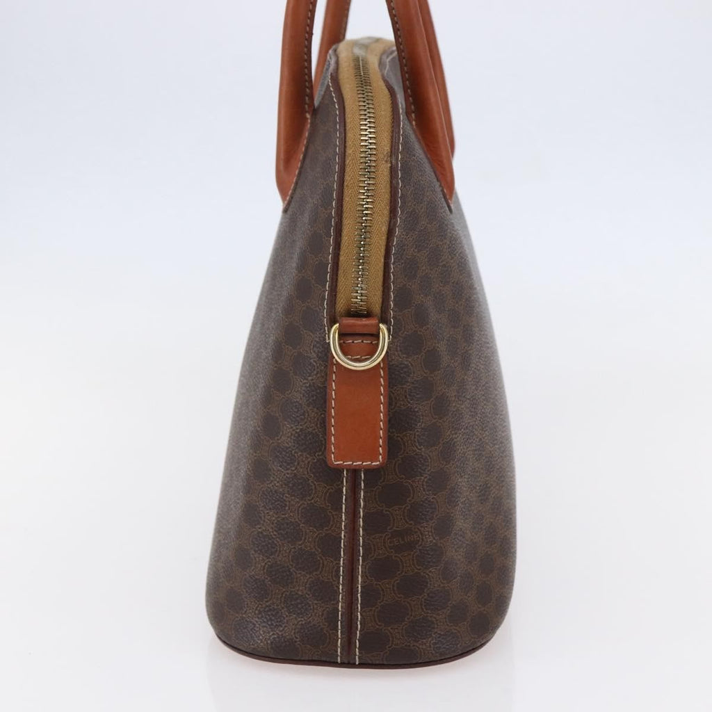 Celine Vintage Macadam Handbag Canvas Brown Canvas Handbag (Authentic  )