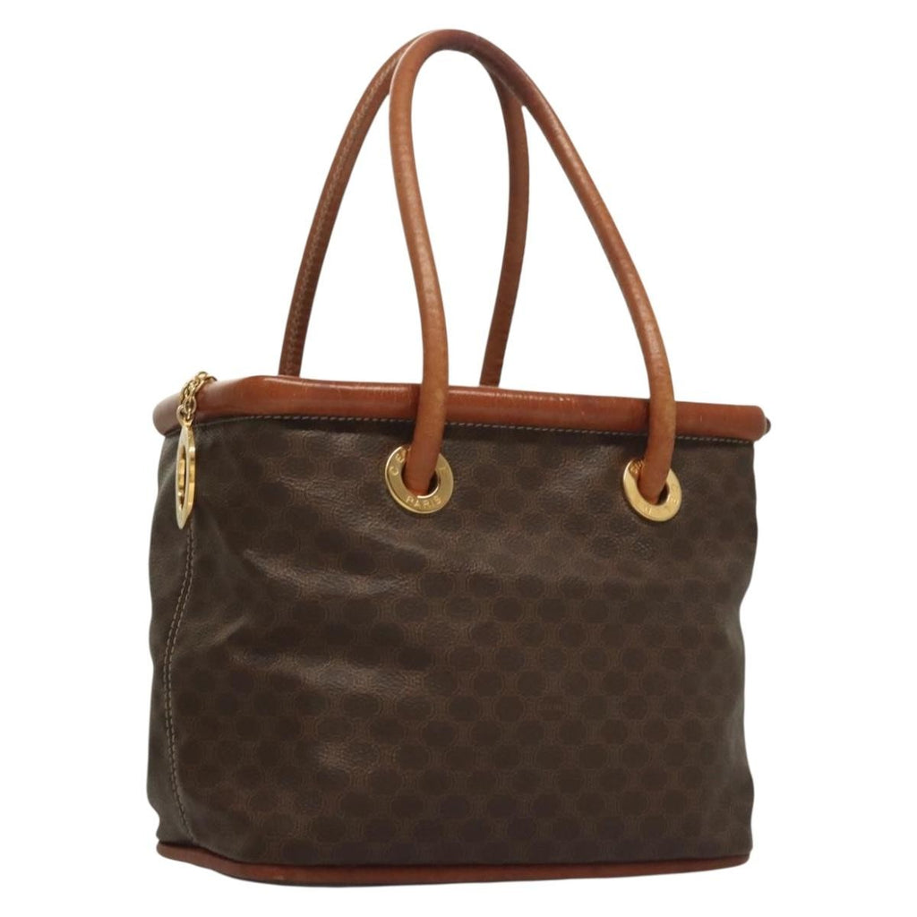 Celine Macadam Handbag Macadam With Leather Brown Canvas Handbag (Authentic  )